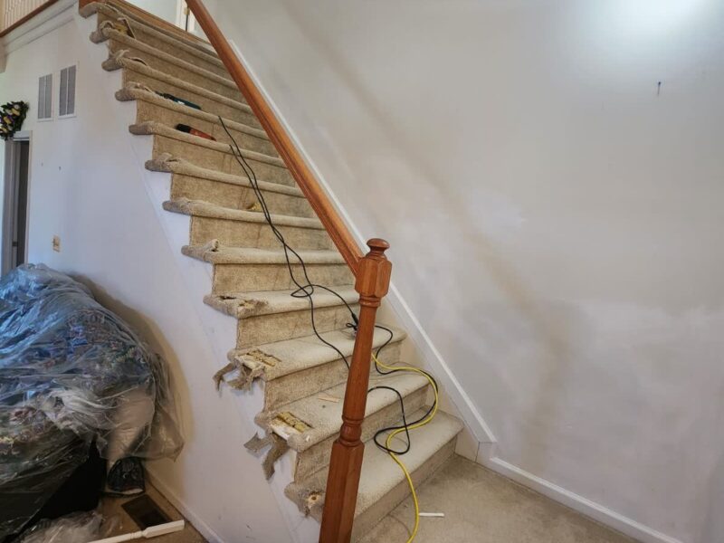 Hardwood Staircase — Carpet to Finished Oak Treads - Toms River, NJ